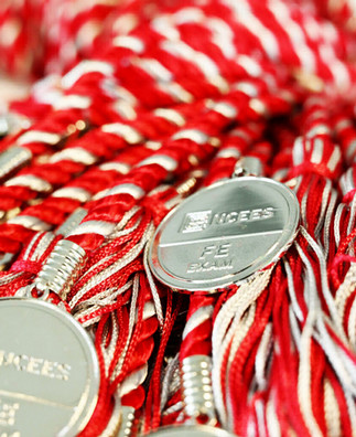 red and white honor cords with gold medallions